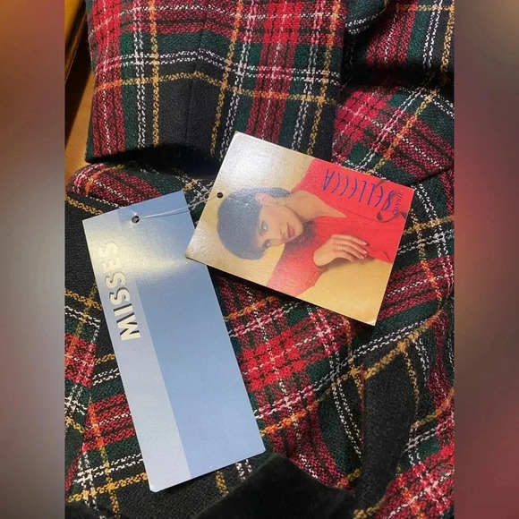 Sellecca Vintage Plaid Blazer With Velvet Collar‎ Women’s Size 14 NWT - Picture 11 of 12